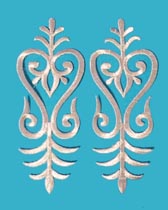 Tulipános vasalható rátét (párban) - SILVER